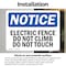 Signmission Electric Fence Do Not Climb Do Not Touch OSHA Notice Sign, Vinyl Decal, 14in W x 10in L, 2PK OS-2PACK-NS-D-1014-L-11622 - alternate 2